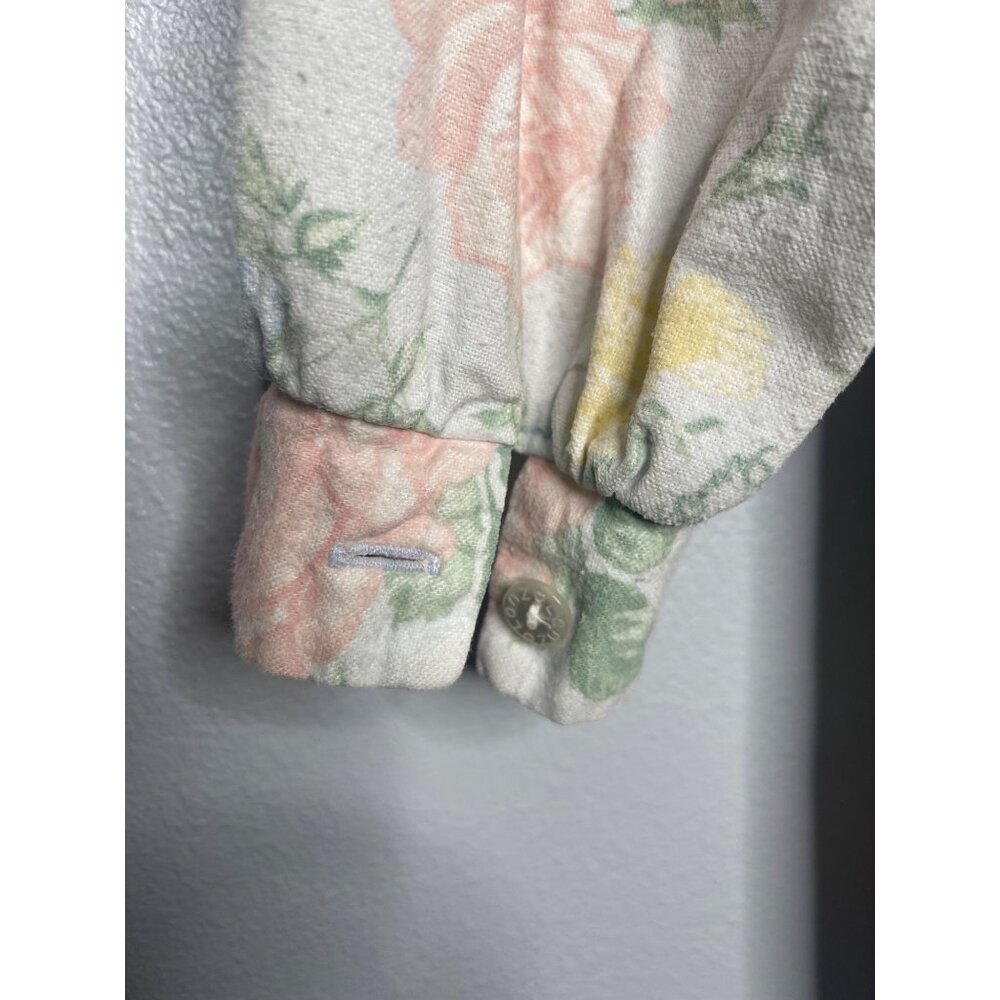 Vintage Lanz of Salzburg Long Sleeve Cotton Flannel Nightgown S Pastel Floral - Picture 3 of 10
